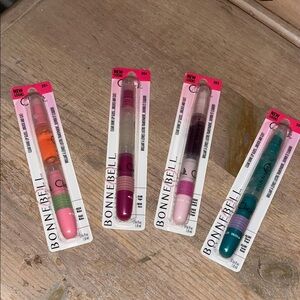 Four Bonne Bell Clear Shine Lip Gloss New Clic-It Melon Sugar Strawberry Cherry